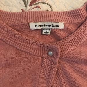 Pink cardigan w pearl buttons xl